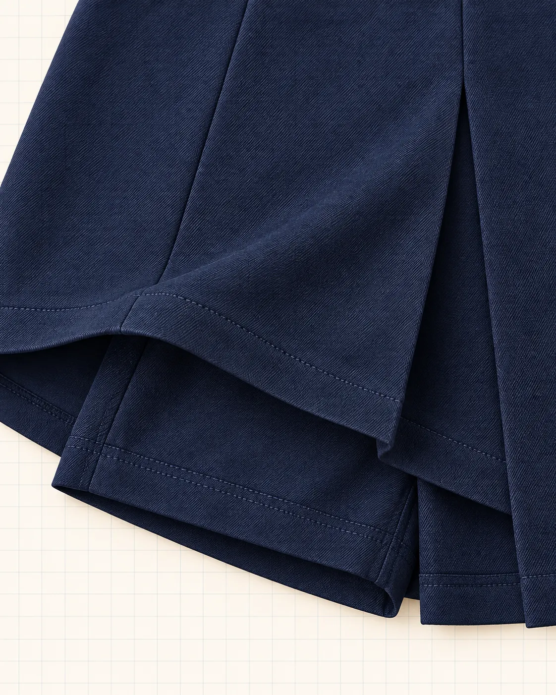 Falda-short azul marino, detalle de short interior