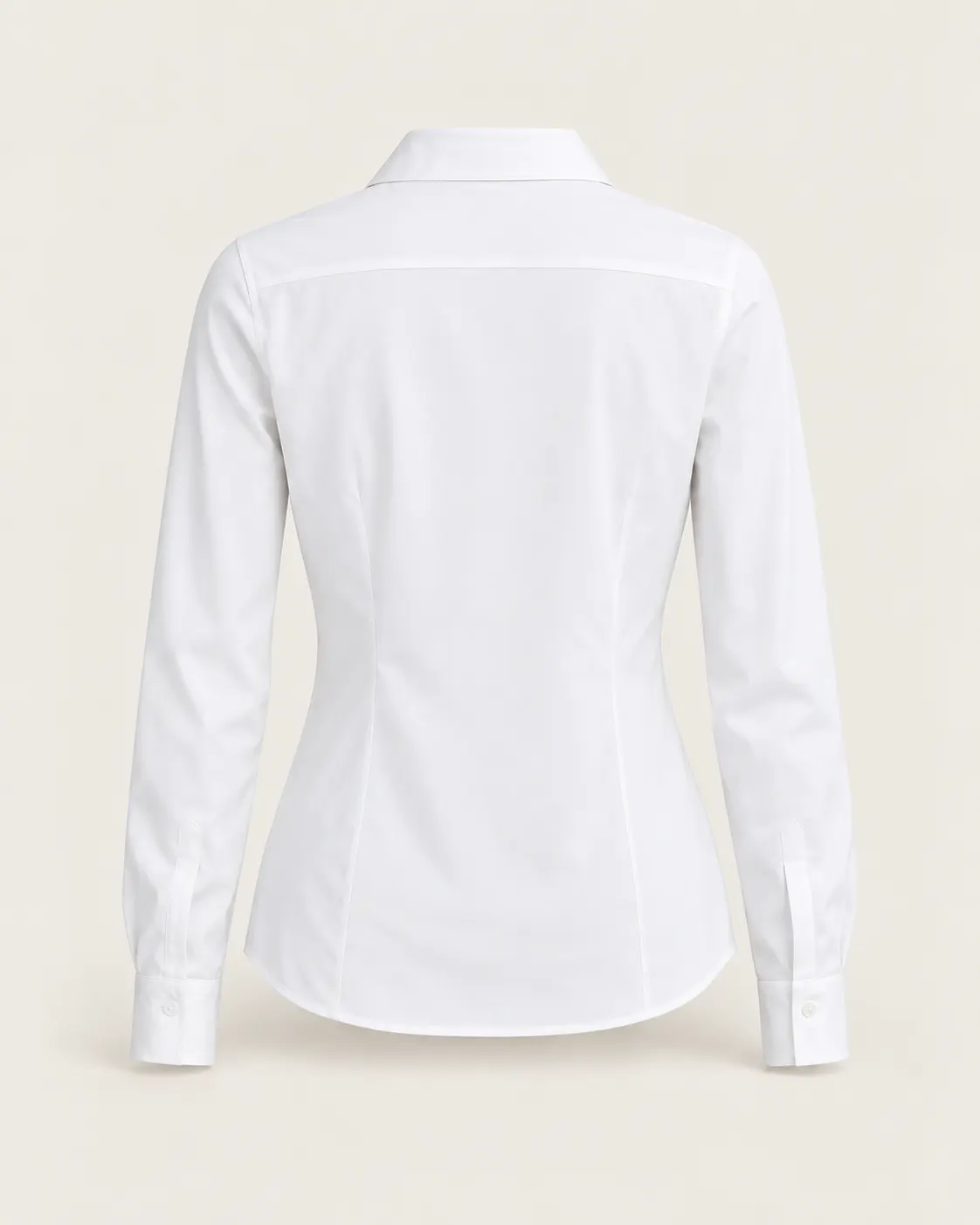 Blusa de punto blanco, vista de espalda