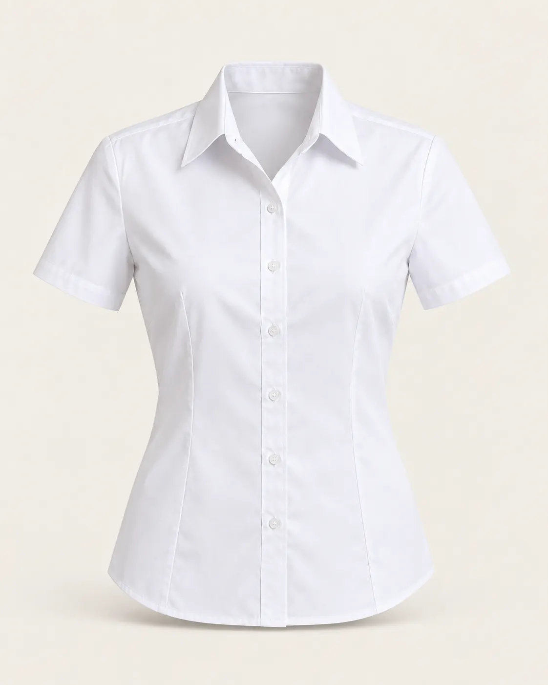 Blusa formal manga corta blanco, vista frontal