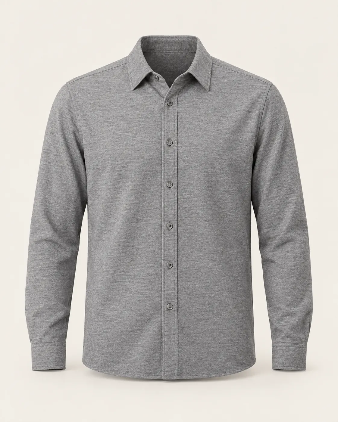 Camisa de punto gris jaspeado, vista frontal