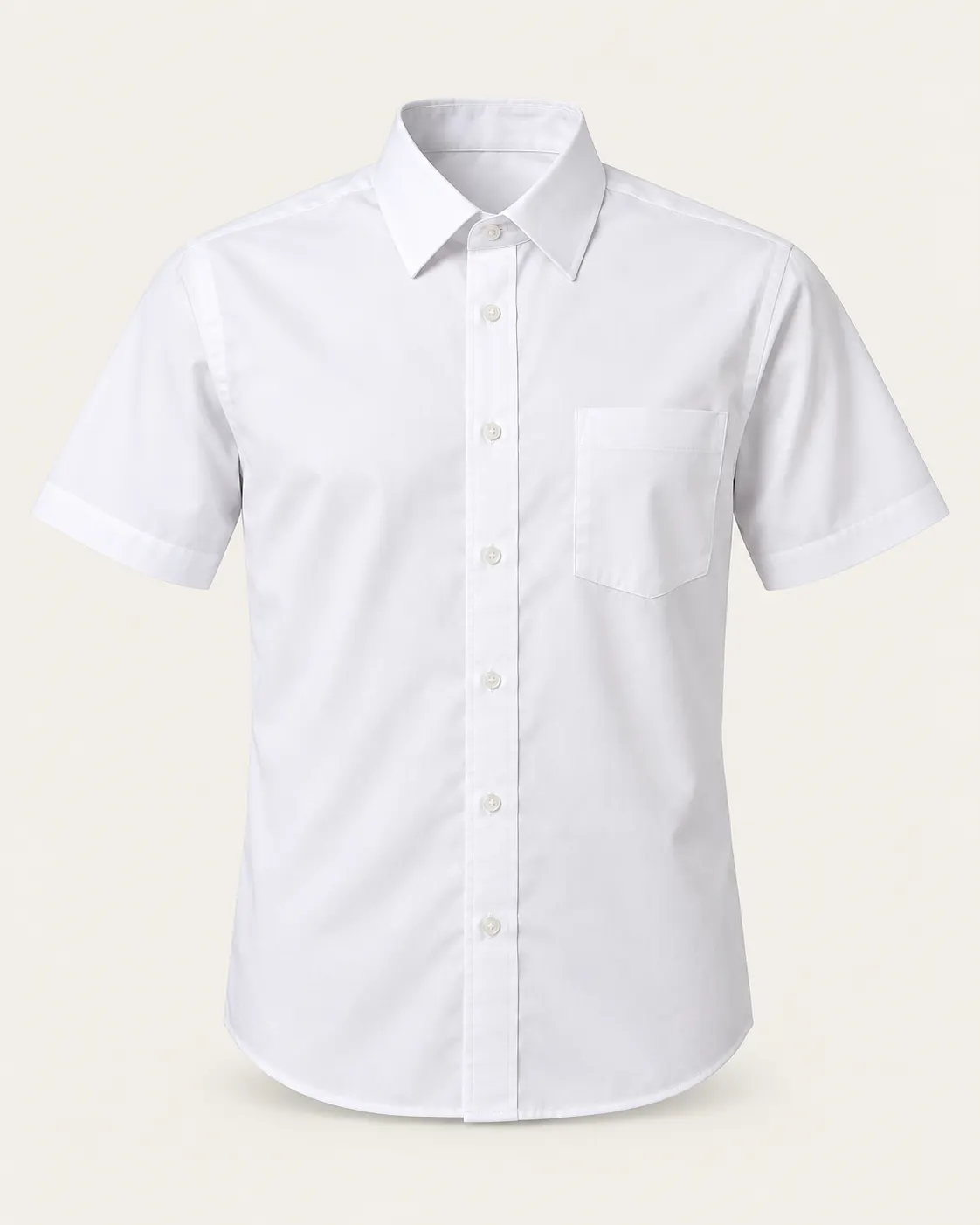 Camisa formal manga corta blanco, vista frontal