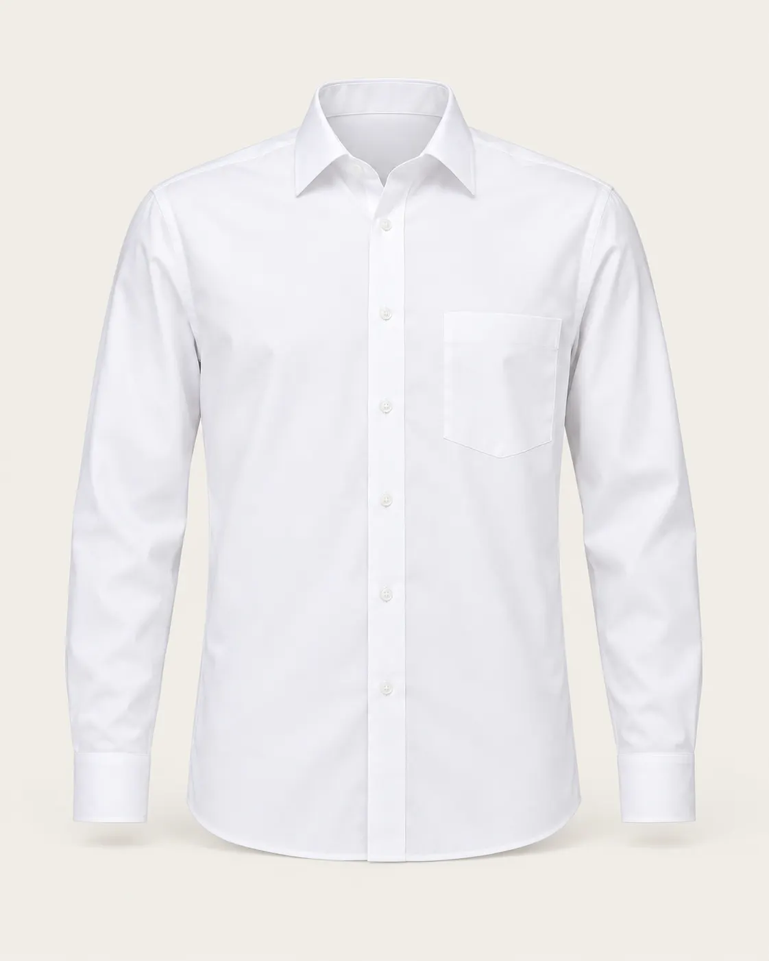 Camisa formal manga larga blanco, vista frontal
