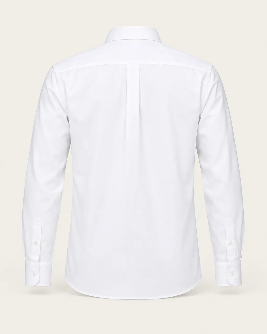 Camisa formal manga larga blanco, vista de espalda