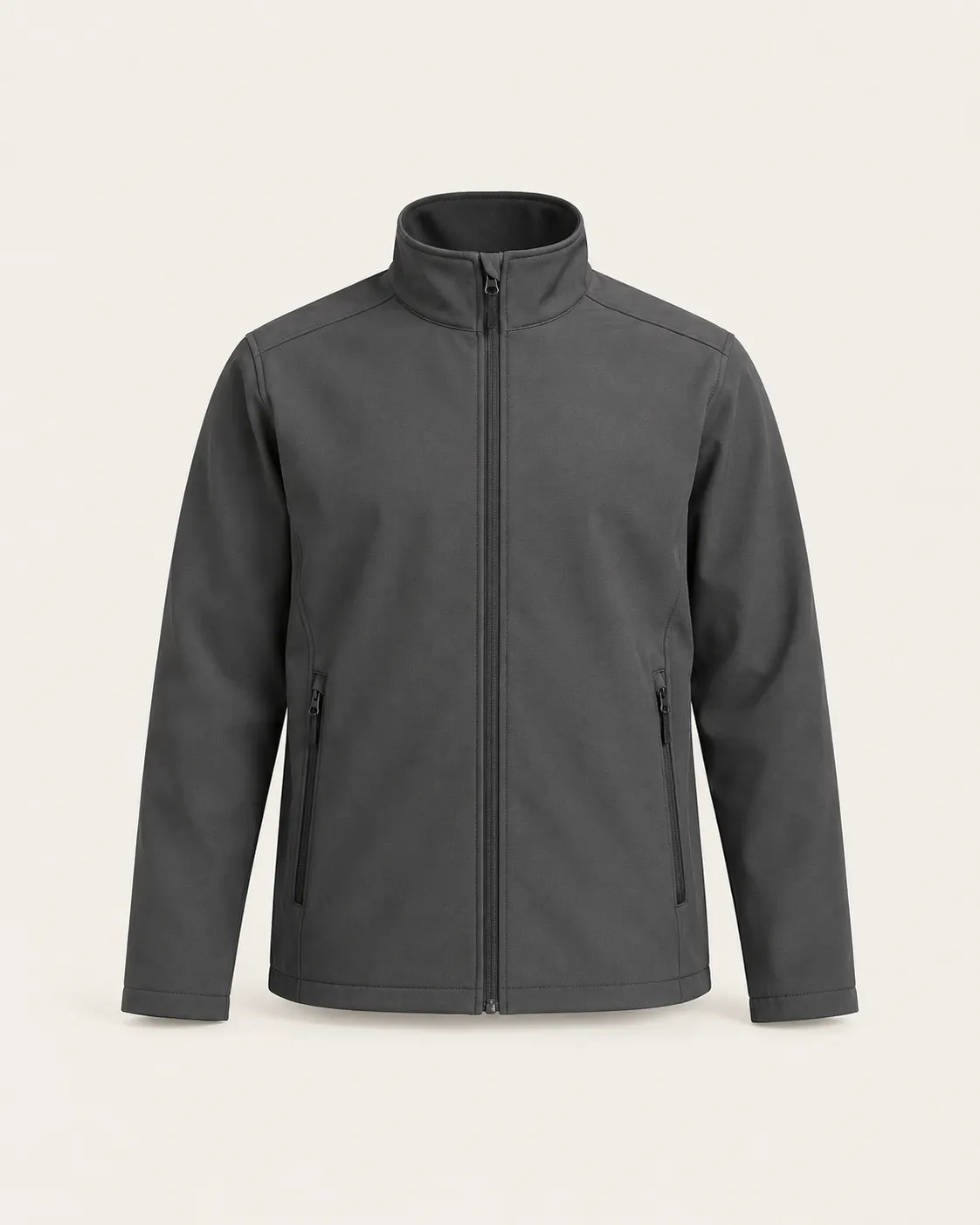 Chumpa softshell gris carbón, vista frontal