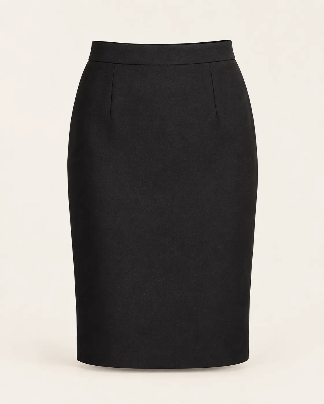 Falda recta formal negro, vista frontal