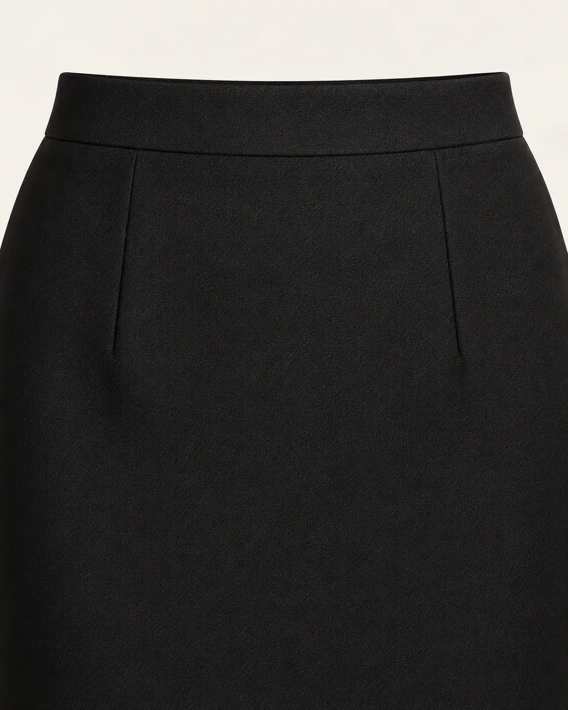 Falda recta formal negro, detalle de pinzas
